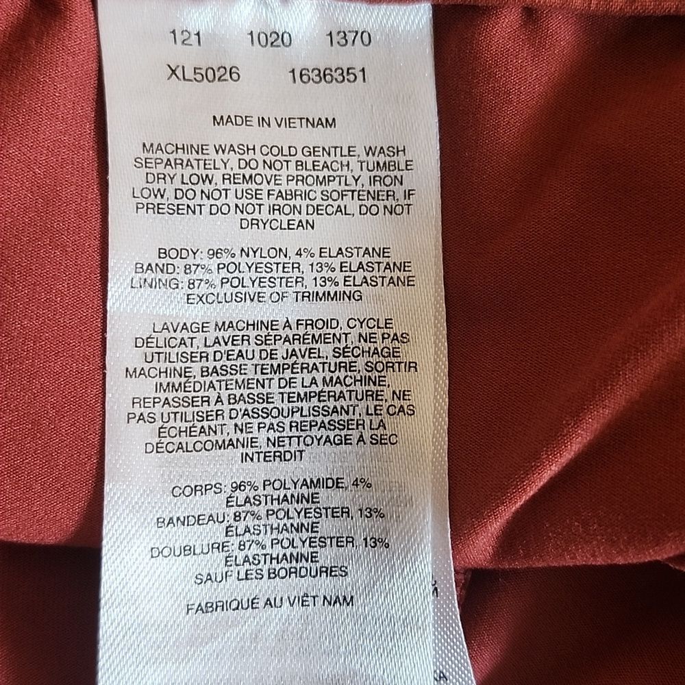 Columbia Rust/Coral Athletic Skirt Skort, Side Pockets, Nylon/Elastane, M - Picture 6 of 7